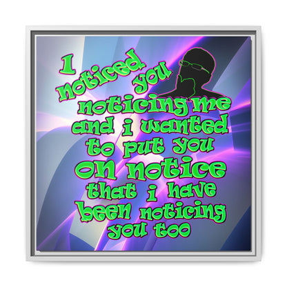 noticed you noticing - framed canvas art (grey-pink wave)