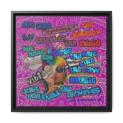 drop the beat - framed canvas art (pink swirl)