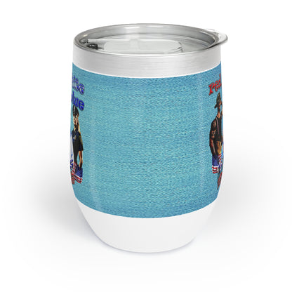 rw&b lives matter - Chill Wine Tumbler (faded blue)