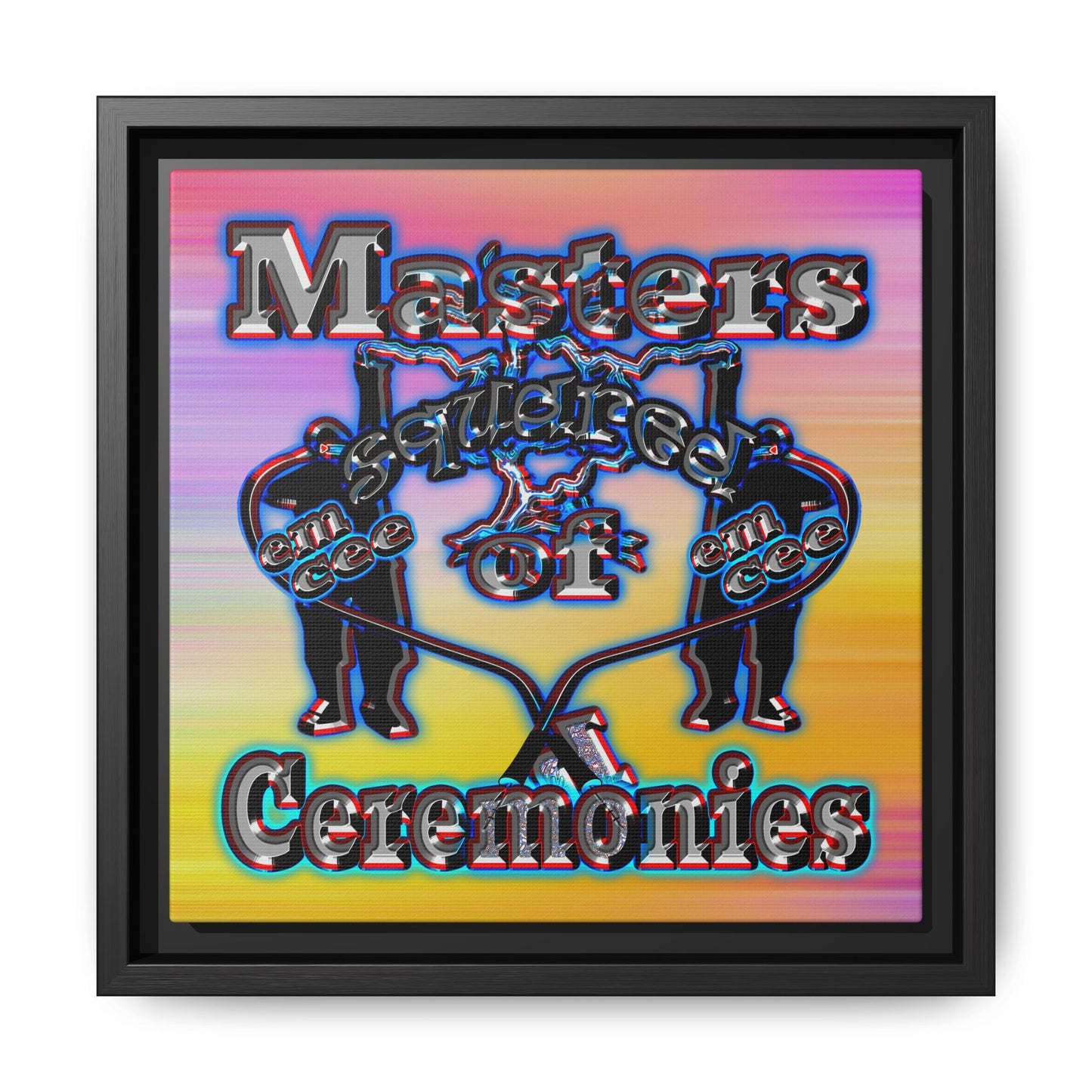 em cee squared - framed canvas art (color blur)
