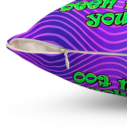 noticed you noticing - Spun Polyester Square Pillow - (purple wave)