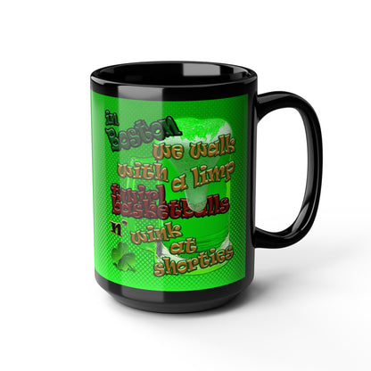 celtics logo - Black Mug (logo green)