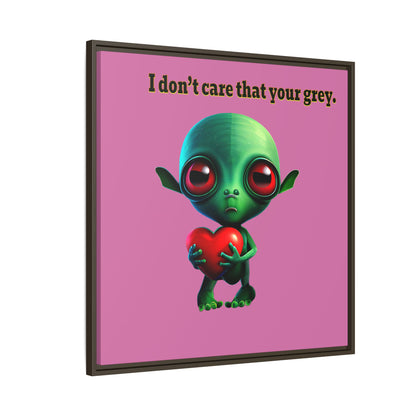 I don't care that your grey - framed canvas art (light pink)