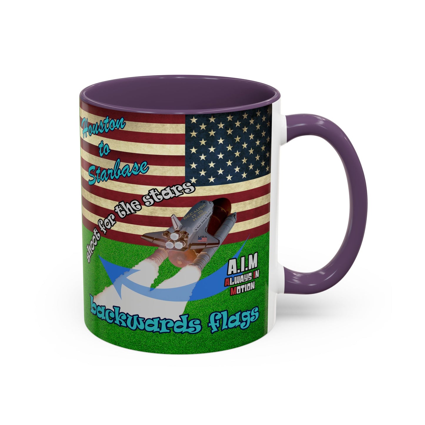 shoot for the stars - Accent Mug (green turf)