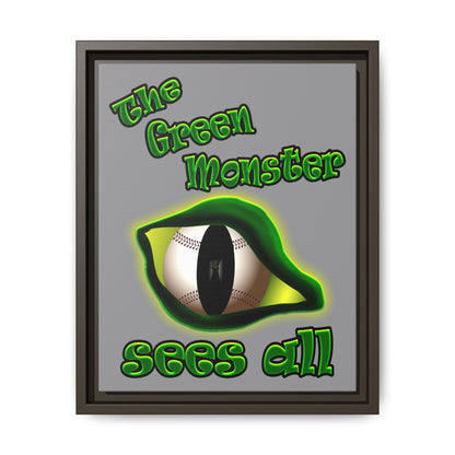 green monster - framed canvas art (grey)