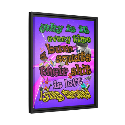 the bum's shit - framed canvas art (purple-pink wave)