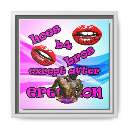 hoes b4 bros - framed canvas art (light blue-pink wave)