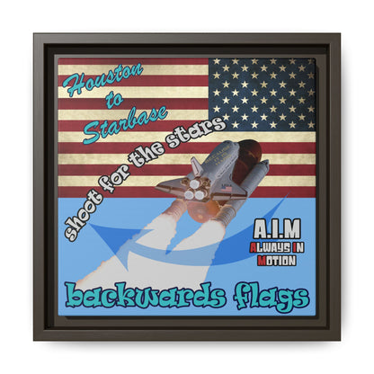 shoot for the stars - framed canvas art (light blue)