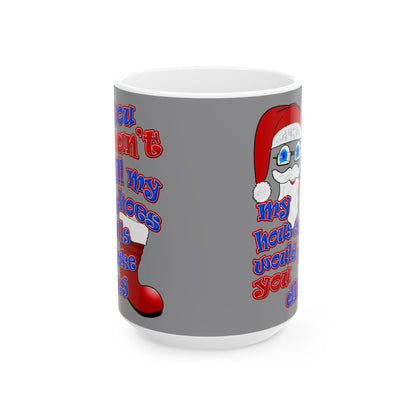 santa's shoes - White Mug (grey)