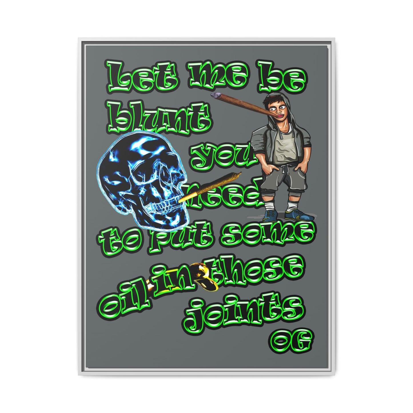 og - framed canvas art (dark grey)