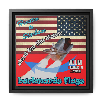 shoot for the stars - framed canvas art (red)