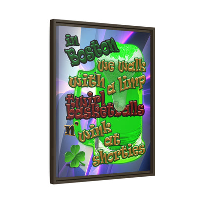 celtics logo - framed canvas art (grey-pink wave)