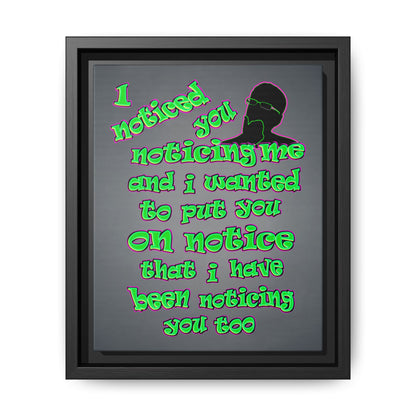 noticed you noticing - framed canvas art (grey-light grey)