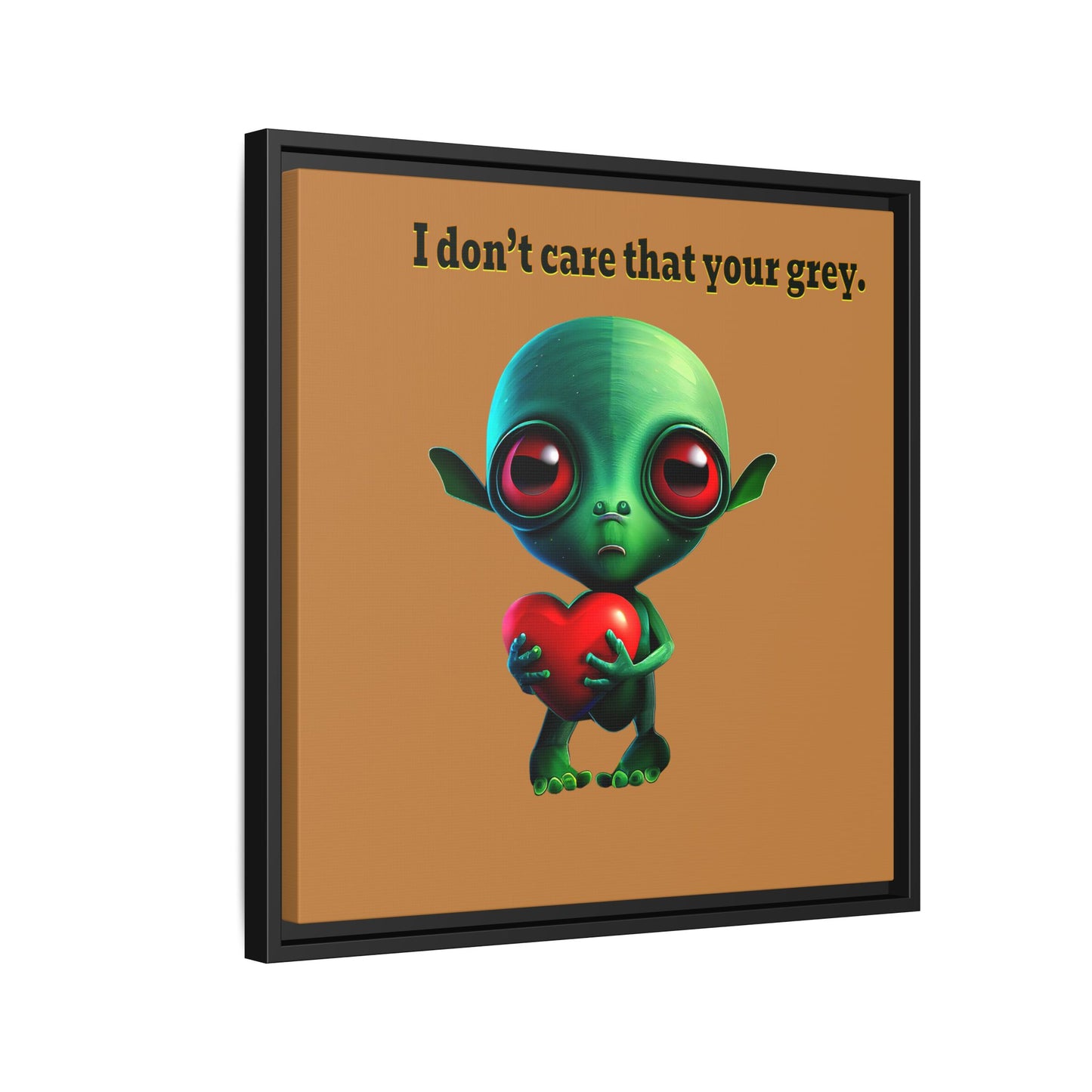 I don't care that your grey - framed canvas art (light brown)