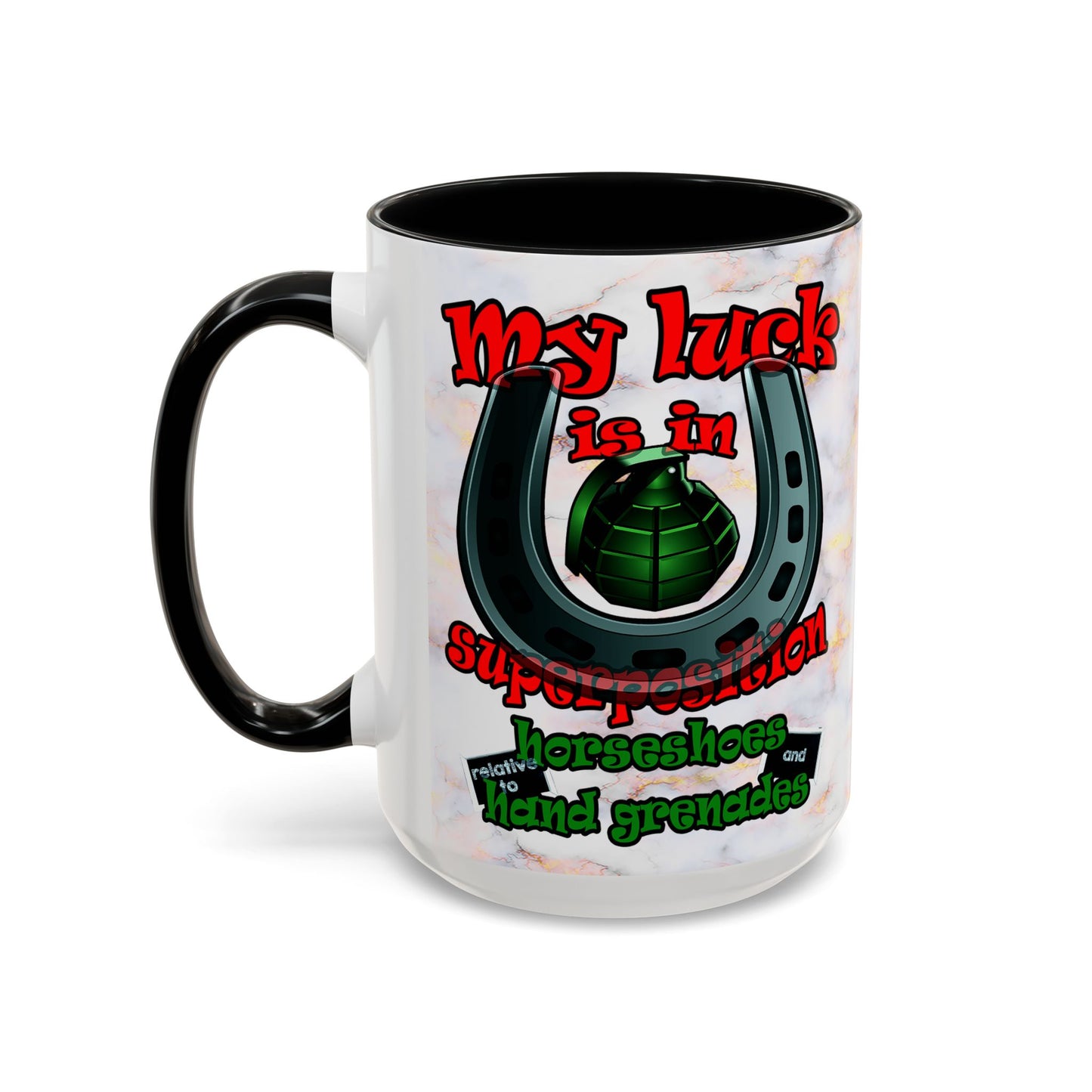 my luck - Accent Mug (white marble)