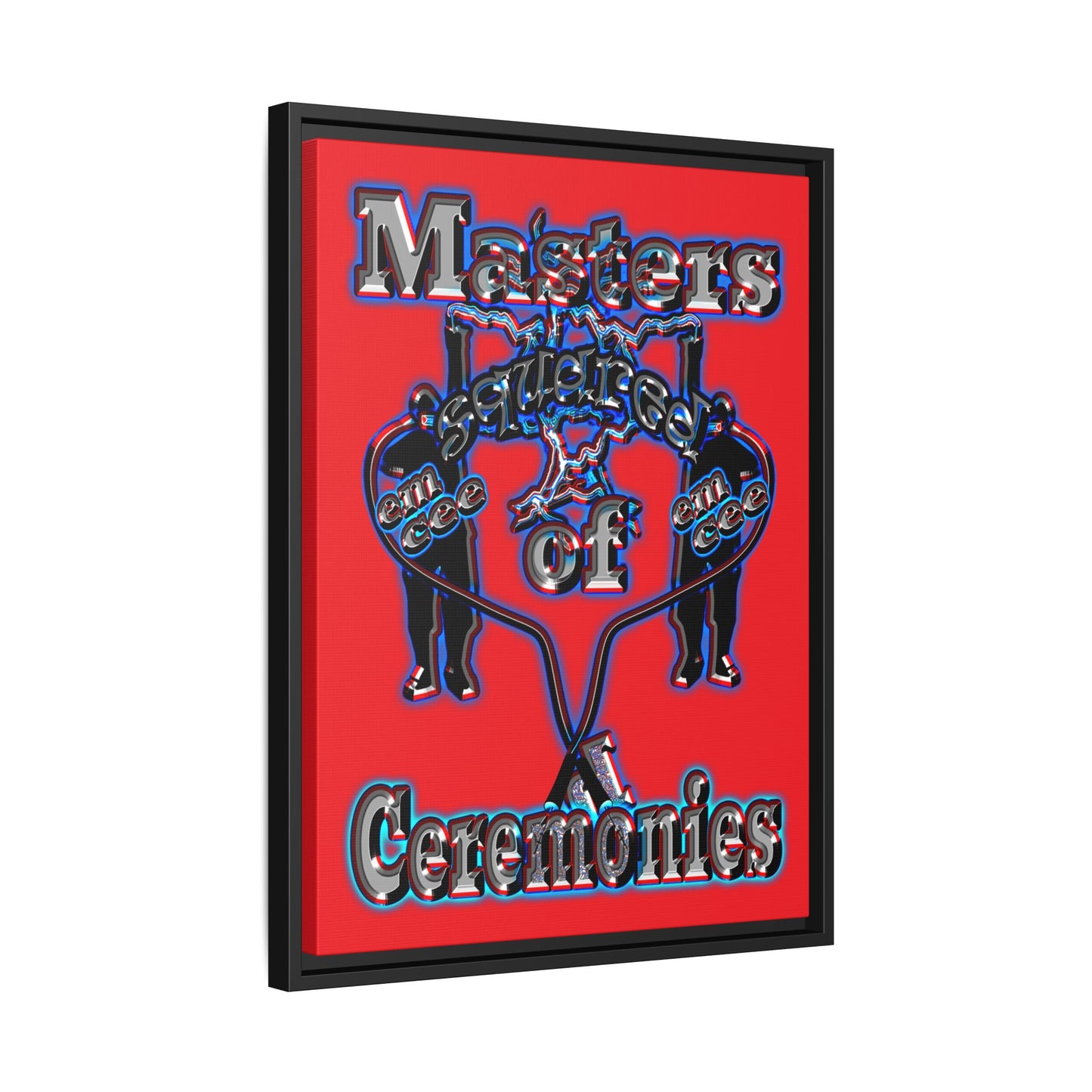 em cee squared - framed canvas art (red)