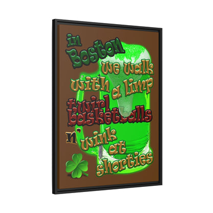 celtics logo - framed canvas art (brown)