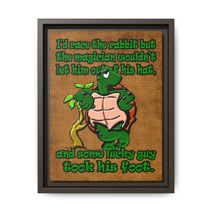turtle race - framed canvas art (brown papyrus)