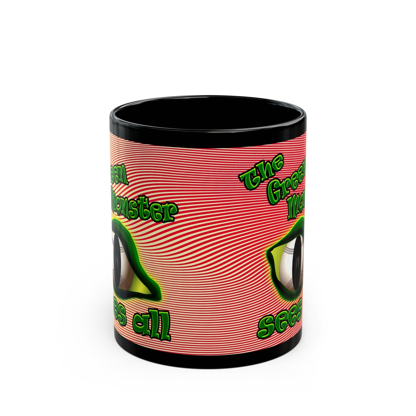 green monster - Black Mug (yellow-orange wave)