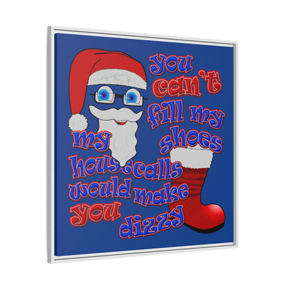 santa's shoes - framed canvas art (dark blue)