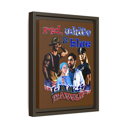 rw&b lives matter - framed canvas art (brown)