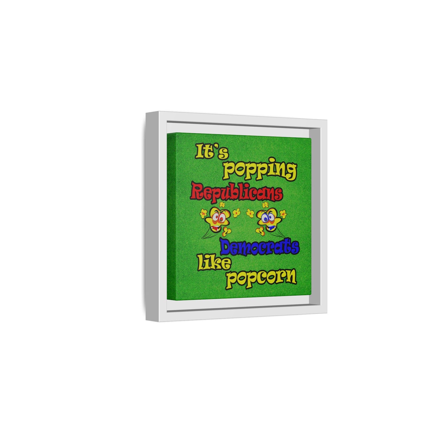 popping like popcorn - framed canvas art (green turf)