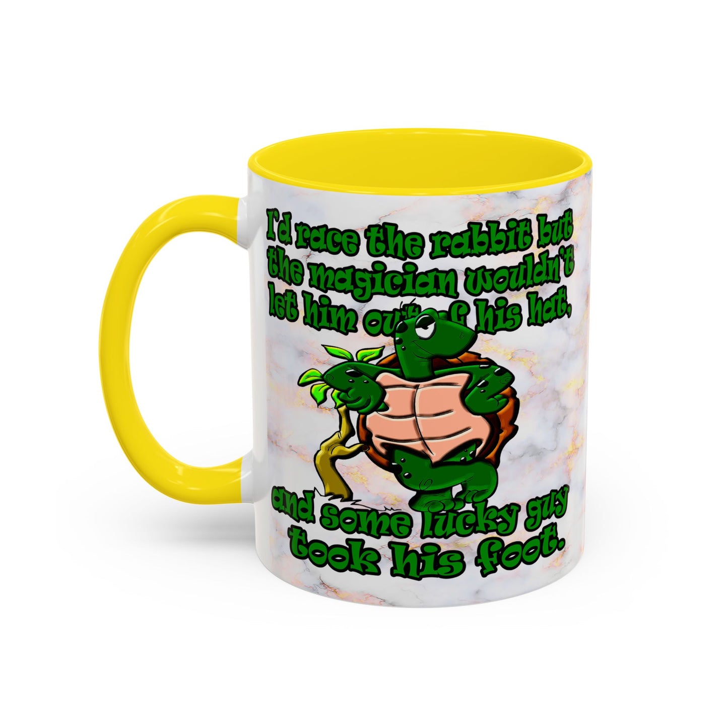turtle race - Accent Mug (white marble)