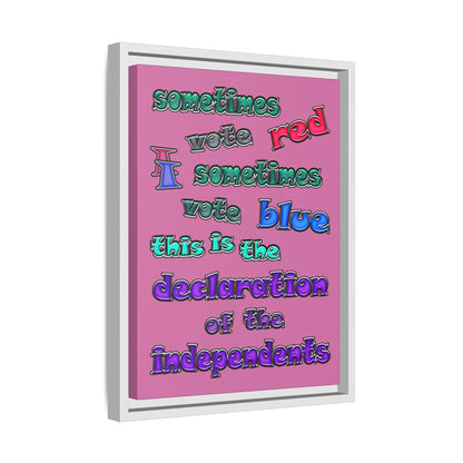 declaration of the independents - framed canvas art (light pink)
