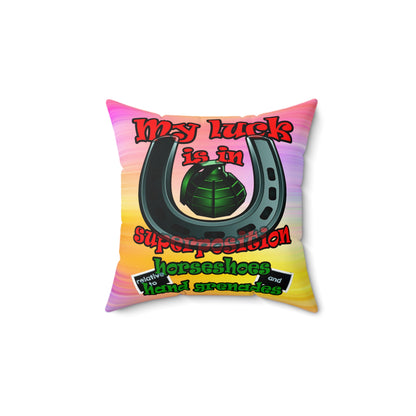 my luck - Faux Suede Square Pillow - (color blur)