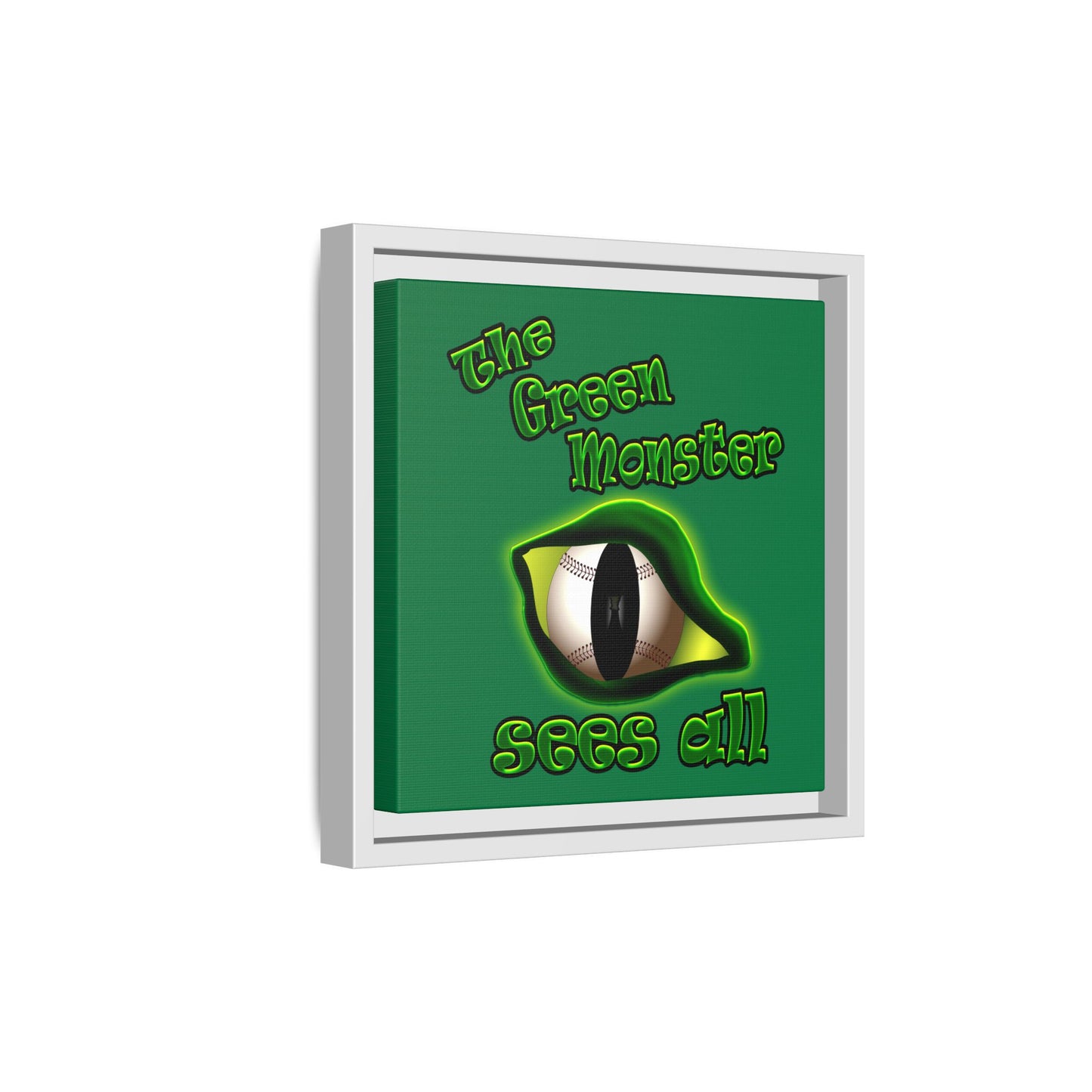 green monster - framed canvas art (dark green)