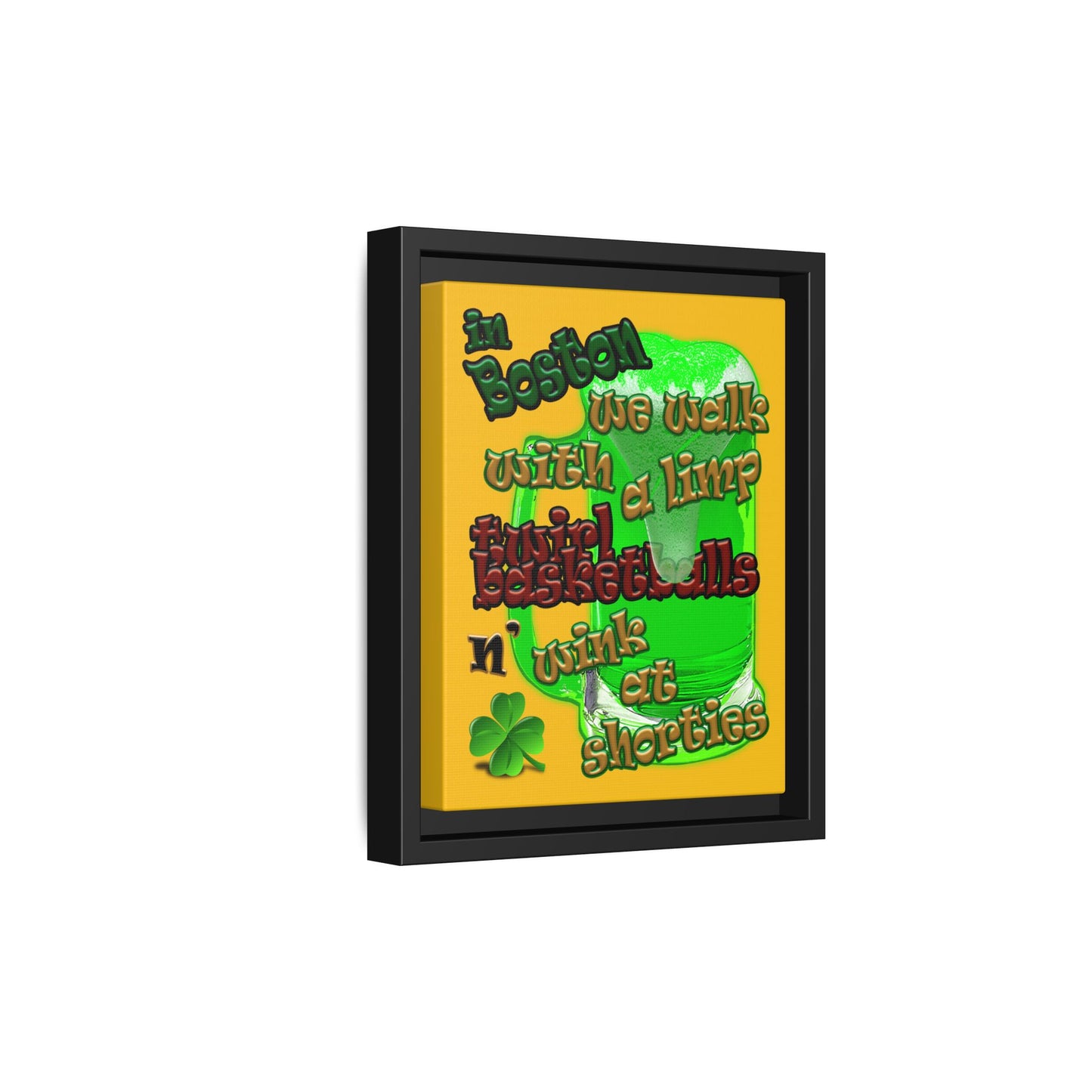 celtics logo - framed canvas art (yellow)