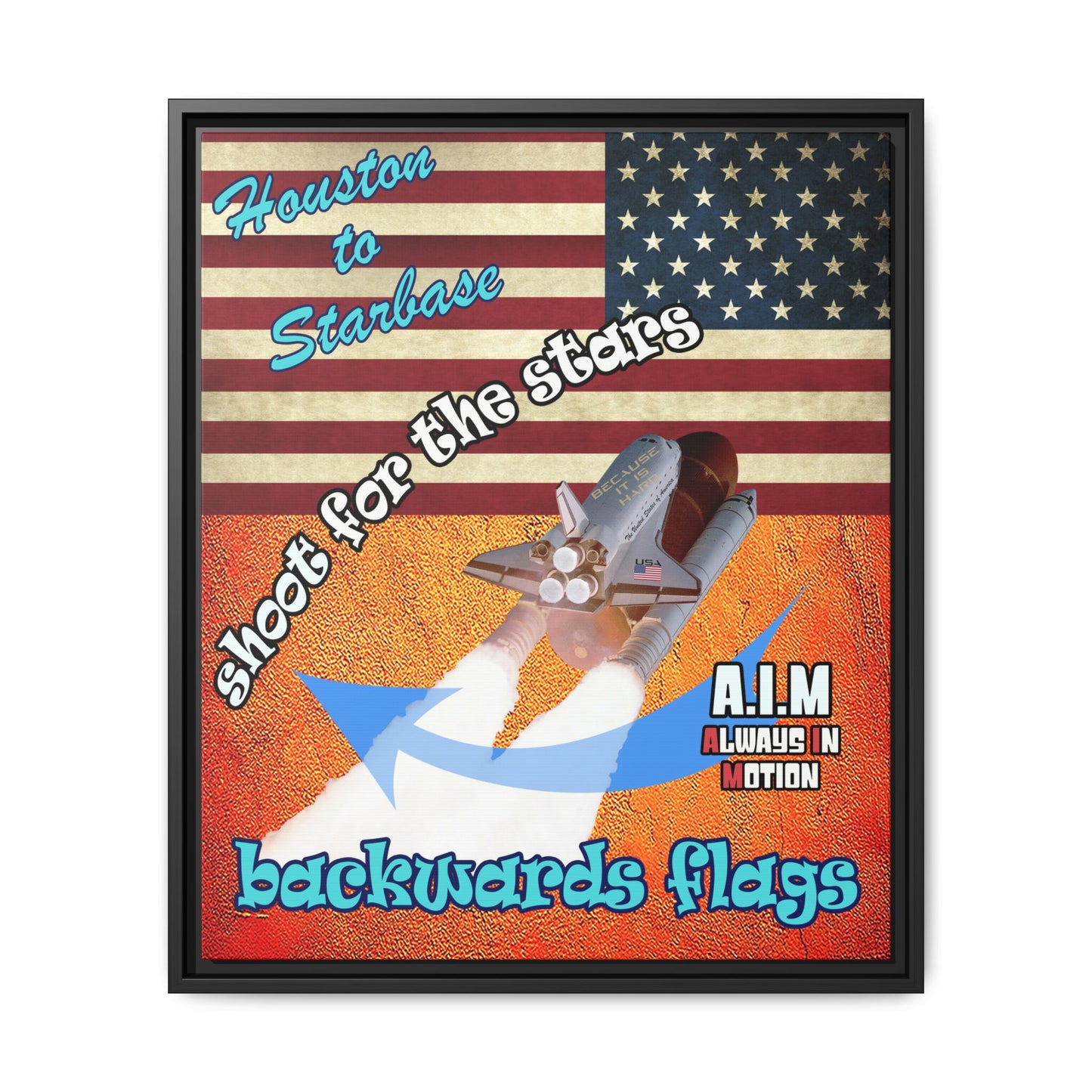 shoot for the stars - framed canvas art (burnt orange)