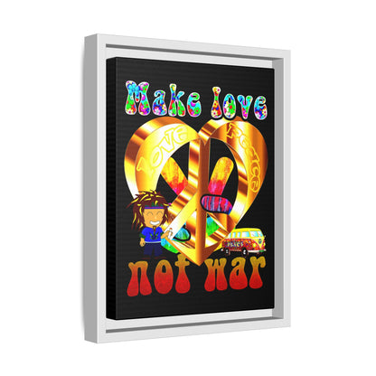 love peace - framed canvas art (black)