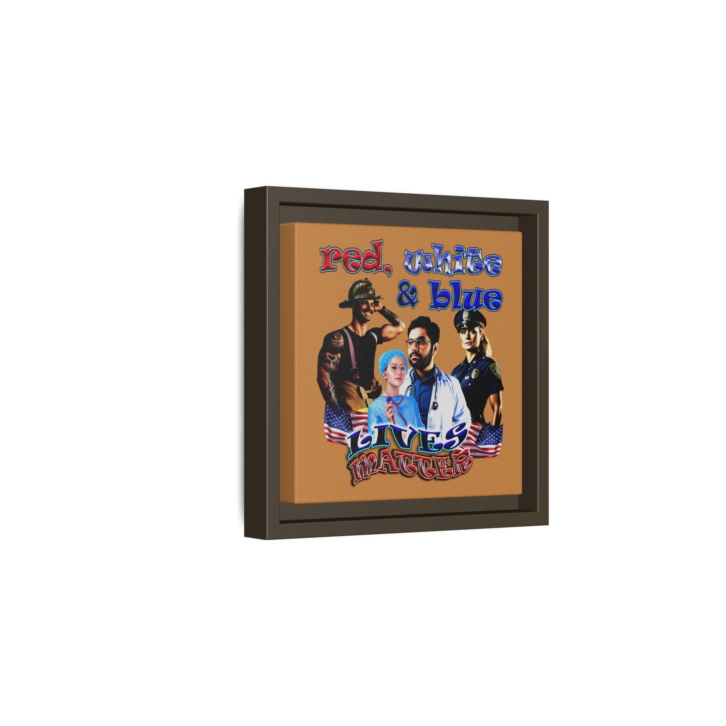 rw&b lives matter - framed canvas art (light brown)