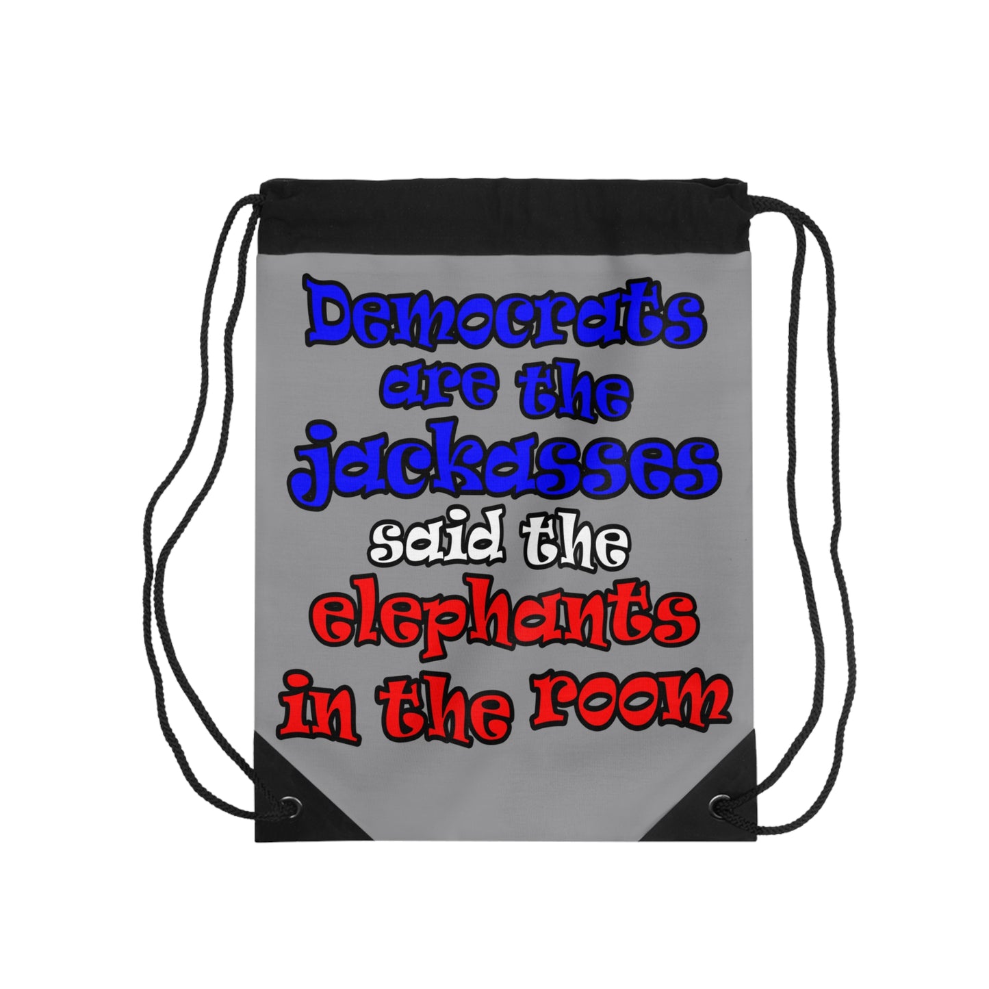 donkeys and elephants - Drawstring Bag (grey)