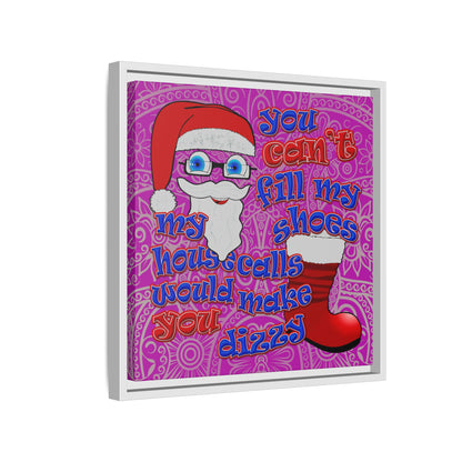santa's shoes - framed canvas art (pink swirl)