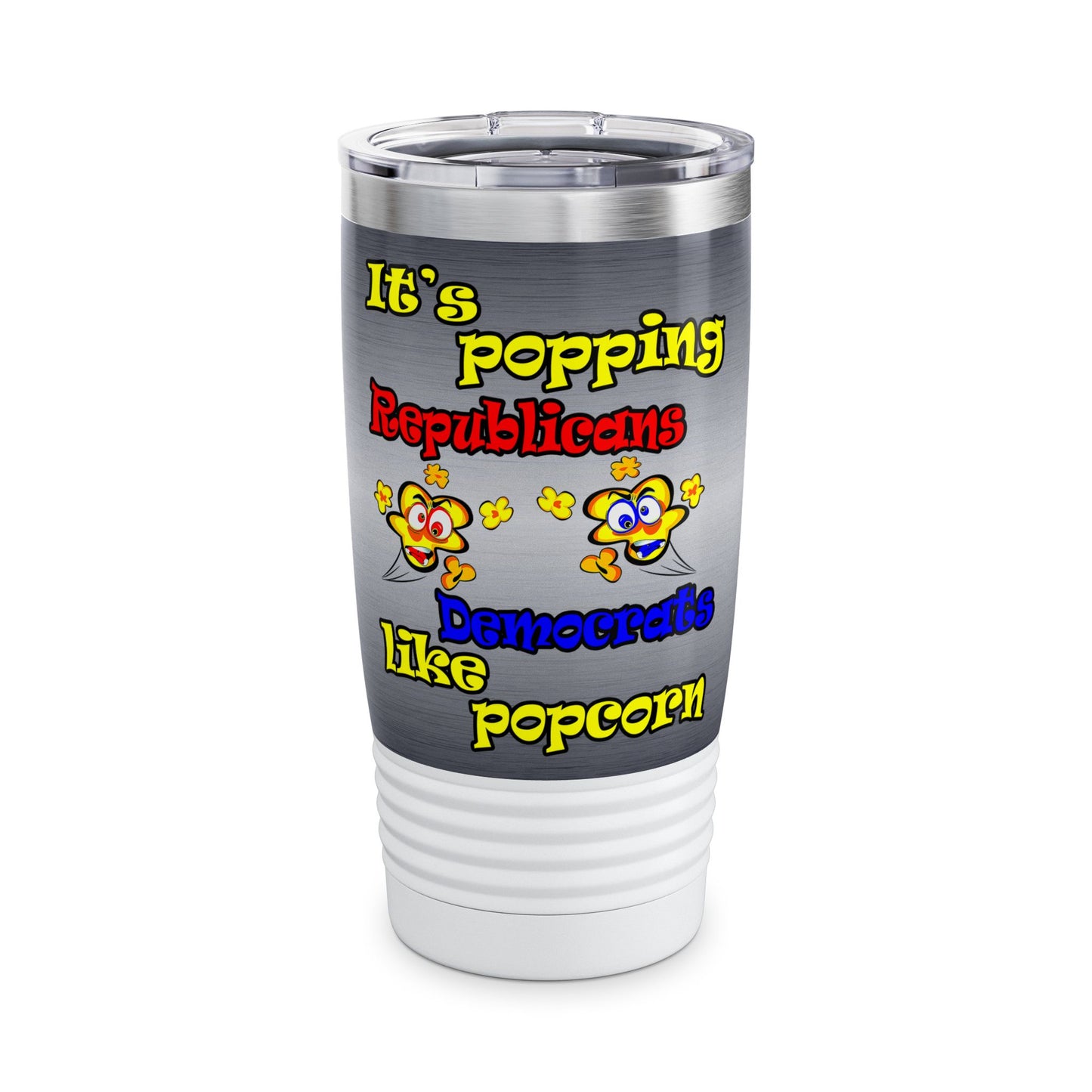popping like popcorn - Ringneck Tumbler, 20oz (brushed nickel)