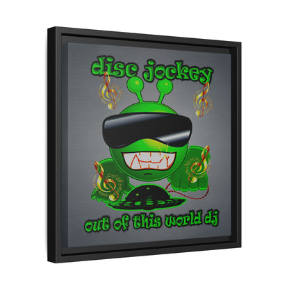 disc jockey - framed canvas art (grey-light grey)