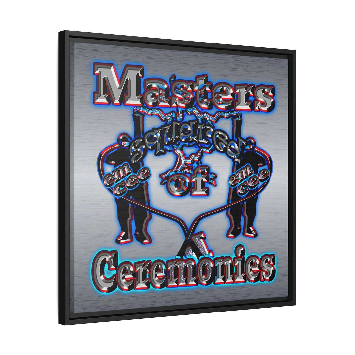 em cee squared - framed canvas art (brushed nickel)