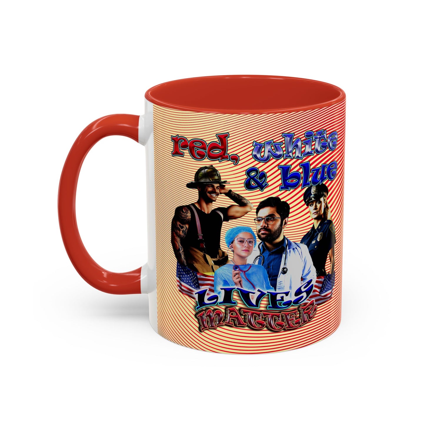 rw&b lives matter - Accent Mug (yellow-orange wave)