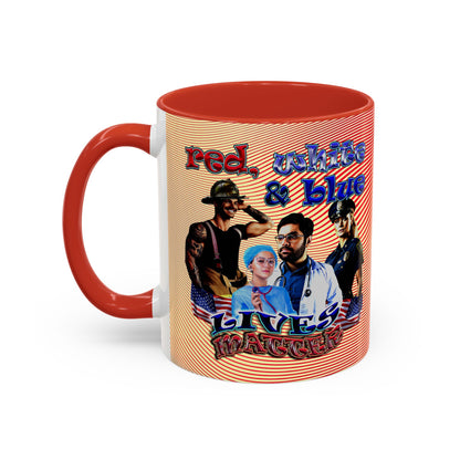 rw&b lives matter - Accent Mug (yellow-orange wave)