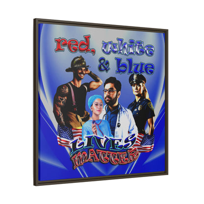 rw&b lives matter - framed canvas art (blue-white wave)