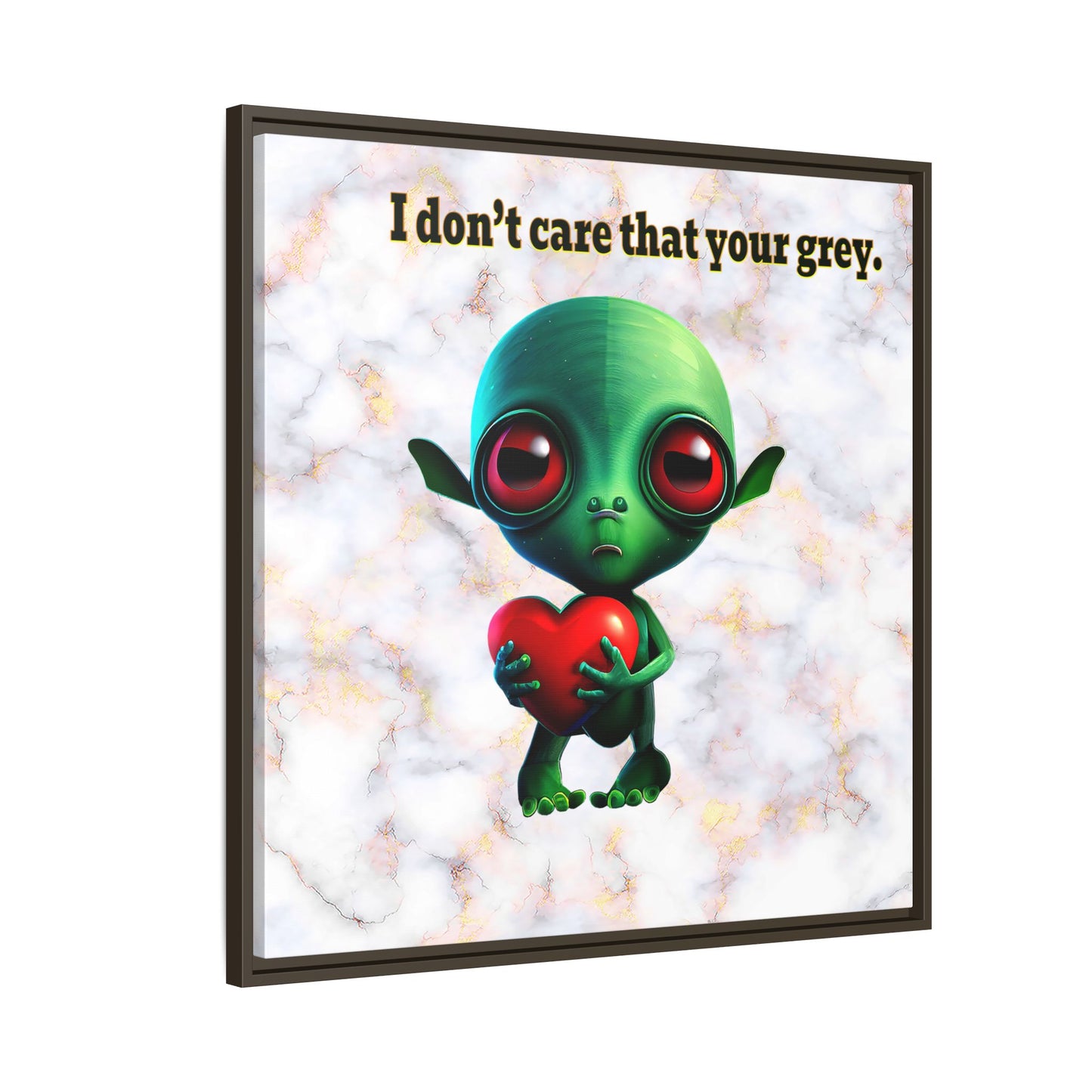 I don't care that your grey - framed canvas art (white marble)