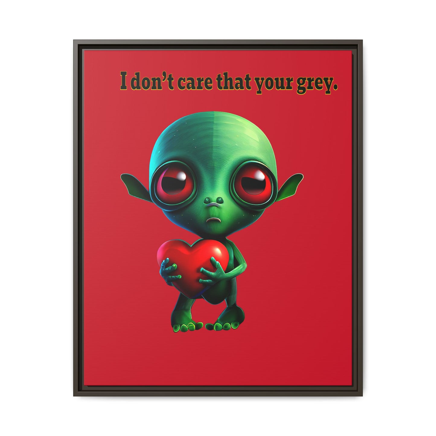 I don't care that your grey - framed canvas art (dark red)