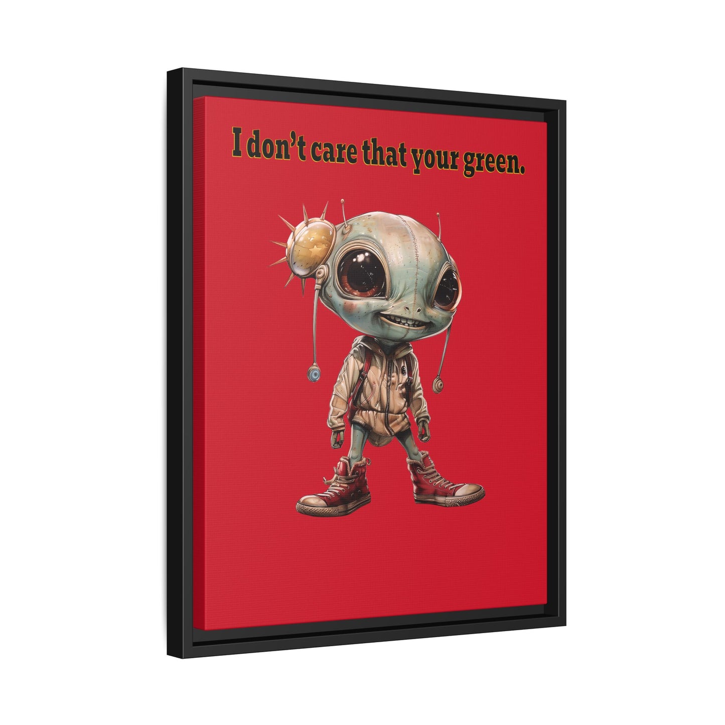 I don't care that your green - framed canvas art (dark red)
