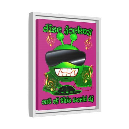 disc jockey - framed canvas art (pink)