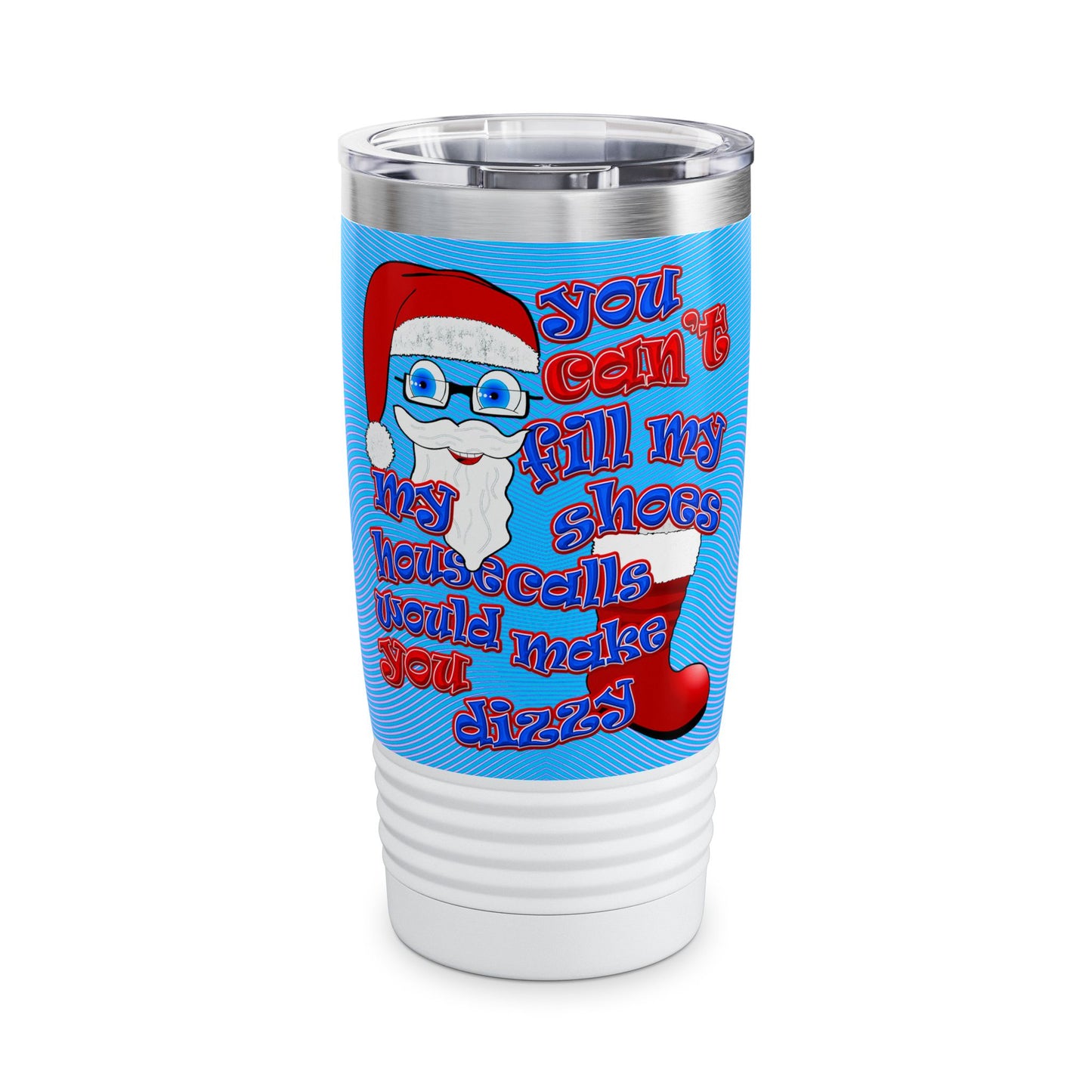 santa's shoes - Ringneck Tumbler, 20oz (light blue-purple wave)