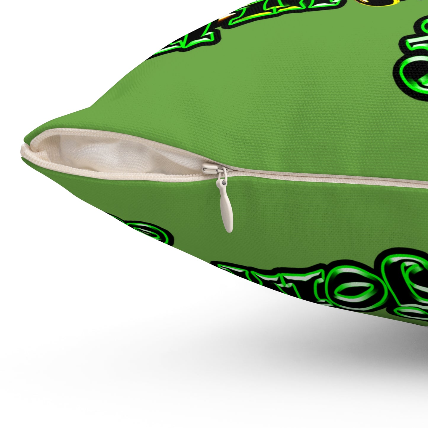 og - Spun Polyester Square Pillow - (green)
