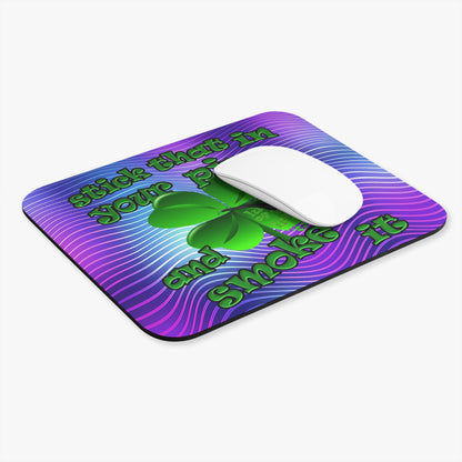 stick that in your pipe and smoke it - Mouse Pad (Rectangle) (purple wave)