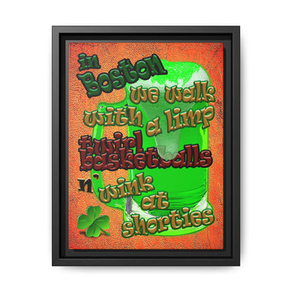 celtics logo - framed canvas art (burnt orange)